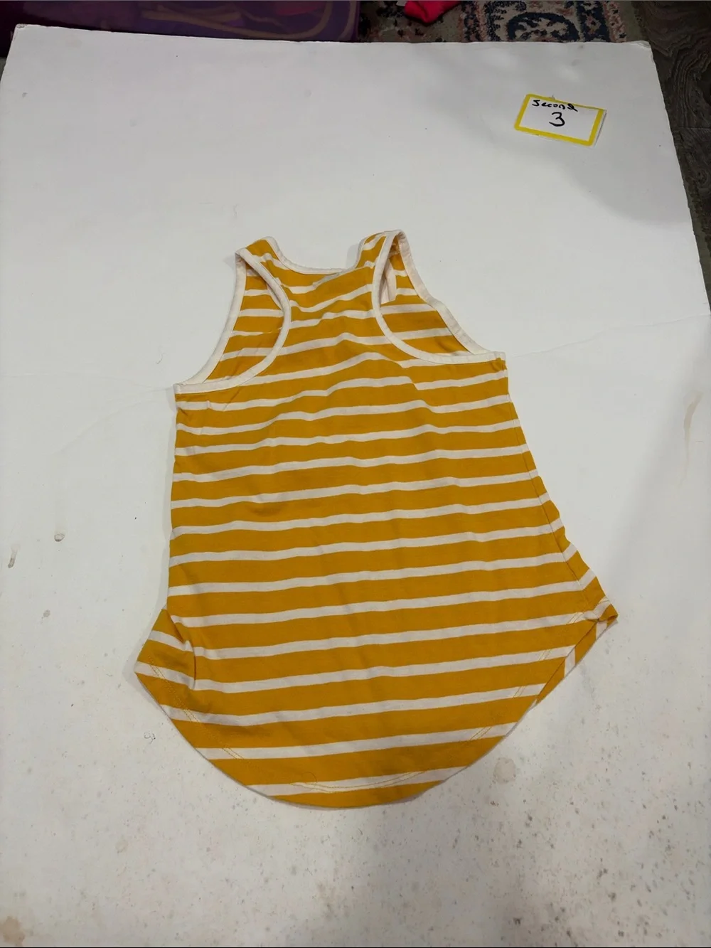 Old Navy Mustard Yellow and White Striped Tank Top